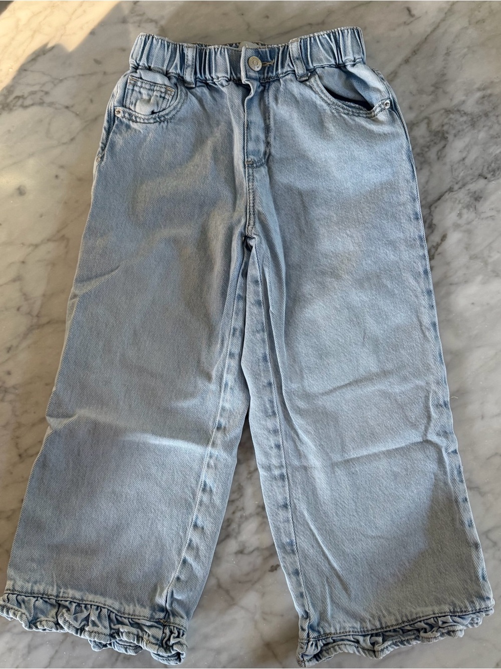 Zara kids ruffle hem jeans